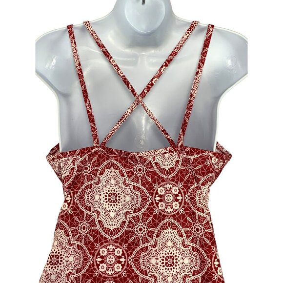 Womens Red & White Mandala Print Strappy Tank Top Size Small - Picture 6 of 10